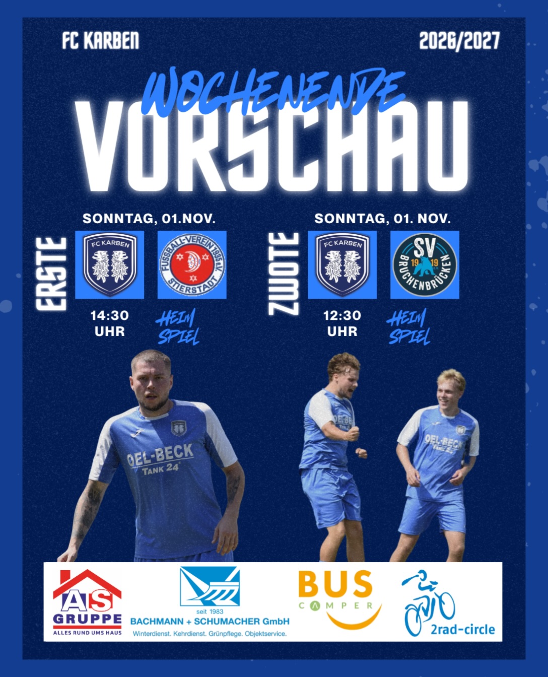 Instagram: 🔵⚪️ Fußballsonntag unserer Teams 🔹 Nach dem ernüchternden Unentschieden vom vergangenen Wochenende, sollen nun im Heimspiel gegen…