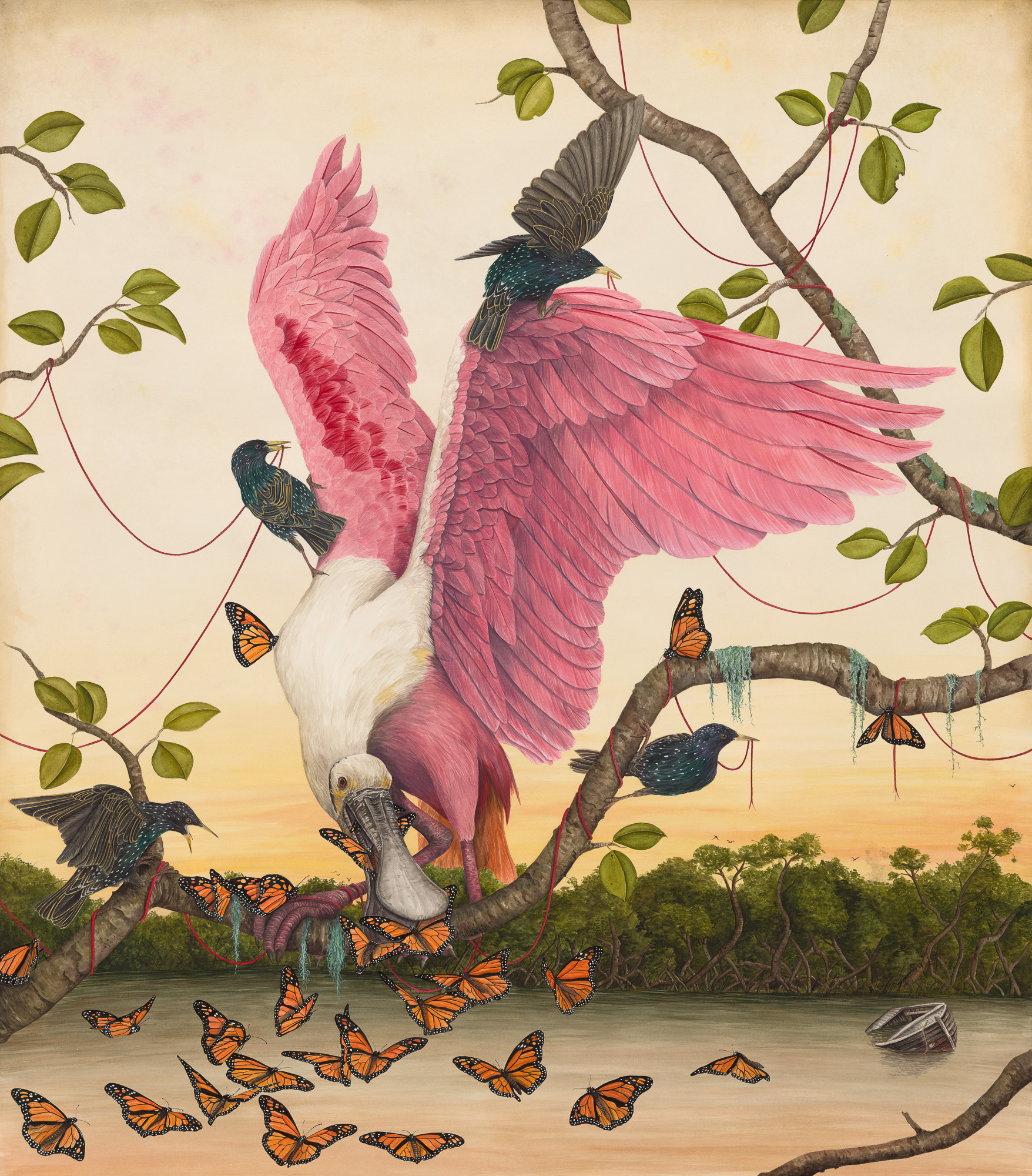 Noah Norrid is an internationally recognized artist whose work lives at the crossroads between fable and natural history illustration. His work, often characterized with a sense of magical realism, is imbued with narrative qualities that unfold in each of his works, inviting the audience into striking, often ambiguous tales depicting nature’s various comedies and tragedies, hilarities and conundrums.

While Noah often grapples with complex ideas in the narrative context of his paintings, his work is stylistically compelling and visually generous. “I use the natural world as the primary vehicle for my storytelling because it is a world that almost everyone can relate to and access in their own creative imagination. There is a kind of irony in the fact that we tend to listen closer when nature is speaking.” In the past 5 years, Noah work has been featured at Johannes Larsen Museum in Denmark as well galleries in Denmark, New Zealand, Australia and the USA. As well, his art has been featured in Magazine Kunst, Beautiful Bizaare magazine, and Art and Color magazine. His work has won honorable mentions or been shortlisted in several international art contests. Noah lives and works in Copenhagen, Denmark.

Noah Norrid stand B40, THE ART FAIR kunstforalle Lokomotivværkstedet Cph. den 02 -04 oktober.