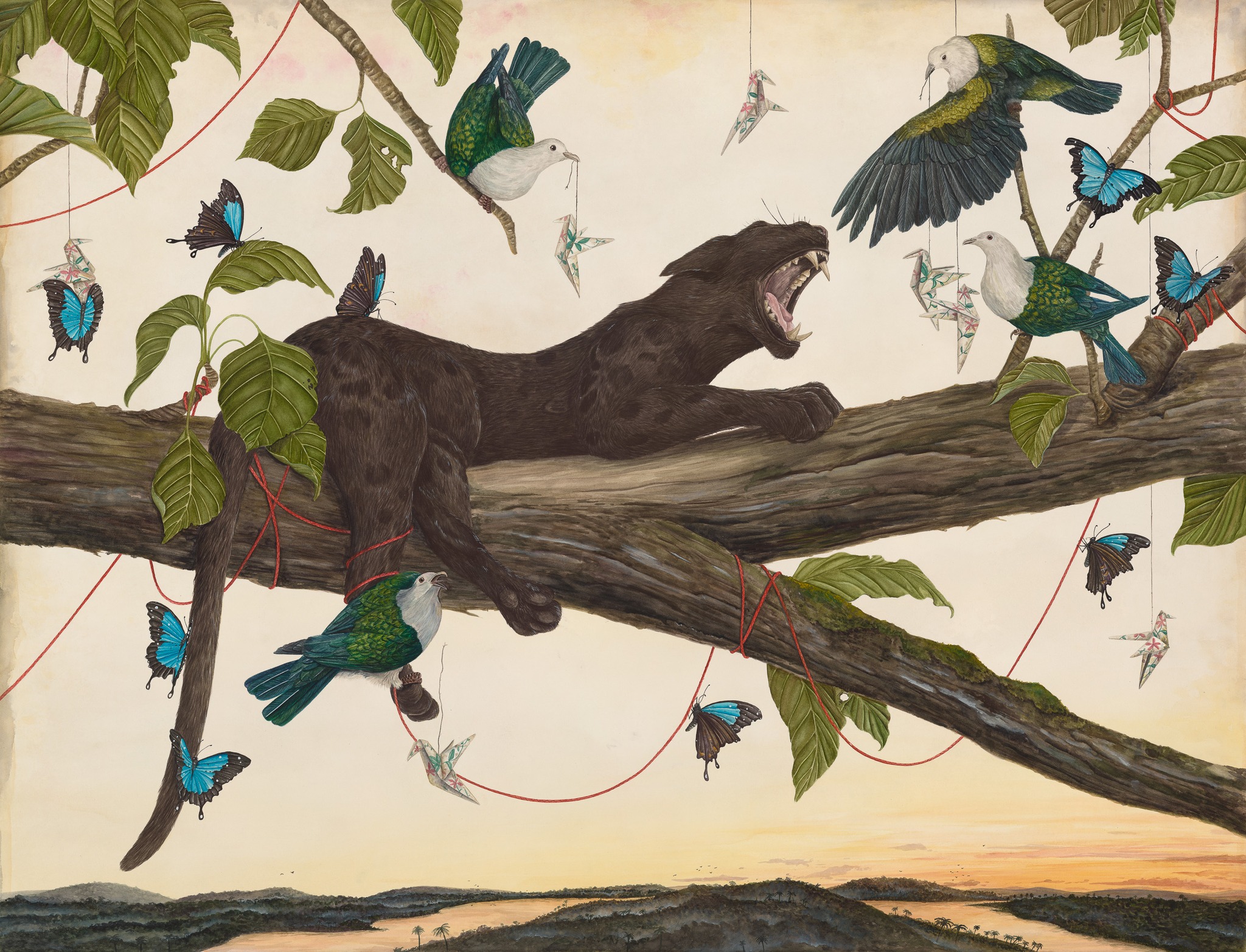 Noah Norrid is an internationally recognized artist whose work lives at the crossroads between fable and natural history illustration. His work, often characterized with a sense of magical realism, is imbued with narrative qualities that unfold in each of his works, inviting the audience into striking, often ambiguous tales depicting nature’s various comedies and tragedies, hilarities and conundrums. 
While Noah often grapples with complex ideas in the narrative context of his paintings, his work is stylistically compelling and visually generous. “I use the natural world as the primary vehicle for my storytelling because it is a world that almost everyone can relate to and access in their own creative imagination.  There is a kind of irony in the fact that we tend to listen closer when nature is speaking.” 
In the past 5 years, Noah work has been featured at Johannes Larsen Museum in Denmark as well galleries in Denmark, New Zealand, Australia and the USA.  As well, his art has been featured in Magazine Kunst, Beautiful Bizaare magazine, and Art and Color magazine.  His work has won honorable mentions or been shortlisted in several international art contests.
Noah lives and works in Copenhagen, Denmark.

Noah Norrid THE ART FAIR kunstforalle 2026 Lokomotivværkstedet Cph. den 02 -04 oktober.